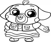 Cute Chip Pug dessin à colorier
