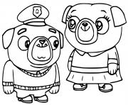 Coloriage Chip Pug and Nico Panda dessin