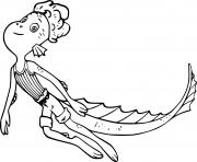 Alberto monstre marin nageur dessin à colorier