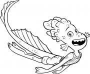 Coloriage sea monster luca disney pixar dessin