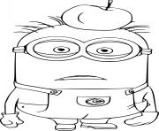 Coloriage Minion with an Apple on His Head