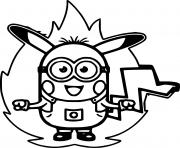 Coloriage Pikachu Minion