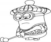 Coloriage dessin quatre minions dessin