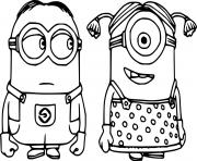 Coloriage minion de moi moche et mechant dans une voiture dessin