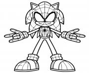 sonic spiderman dessin à colorier