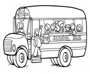 autobus scolaire avec chauffeur dessin à colorier
