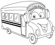 Coloriage autobus autocar ecolier dessin