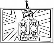 Coloriage big ben horloge au sommet de la tour elisabeth dessin