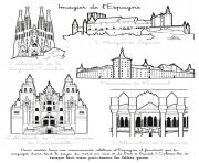 imagier espagne monuments celebres cathedrales dessin à colorier