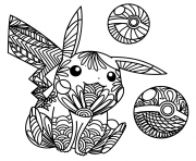 Zen Pikachu mandala dessin à colorier