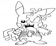 fusion venom pikachu pokemon dessin à colorier