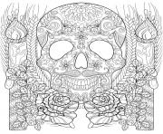 squelette et chandelles halloween adulte dessin à colorier