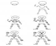 Comment dessiner un squelette dessin à colorier