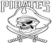 Coloriage squelette pirate avec chapeau epees