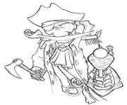 Coloriage squelette pirate