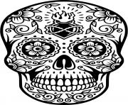 squelette halloween tete de mort dessin à colorier