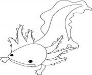 axolotl animal marin qui passe toute leur vie sans jamais se metamorphoser en adulte dessin à colorier