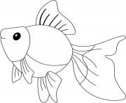 Coloriage goldfish est un poisson rouge dessin
