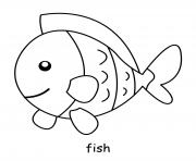 poisson dans la mer dessin à colorier