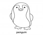 pingouin manchot dessin à colorier