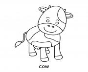 vache mignon animal de la ferme dessin à colorier