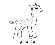 girafe de la savane africaine dessin à colorier