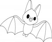 chauve souris mignon facile dessin à colorier