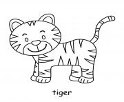 tigre mignon dessin à colorier