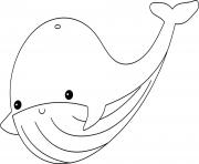 baleine animal marin mignon dessin à colorier