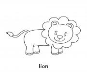 lion animal sauvage dessin à colorier