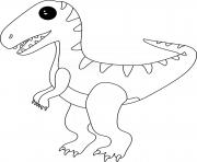 petit dinosaure velociraptor dessin à colorier