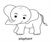 elephant mignon adorable dessin à colorier
