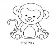 Coloriage singe adorable bebe dessin