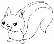 bebe ecureuil dessin à colorier