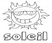 Coloriage soleil kawaii sourire sun dessin