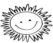 soleil sourire en fleur dessin à colorier