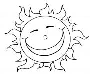 Coloriage adorable soleil souriant dessin
