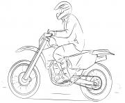 Coloriage moto cross conducteur rapide dessin