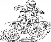 moto cross conducteur rapide dessin à colorier