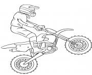 Coloriage Moto-cross et petit saut