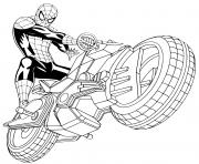 moto spider man 4x4 dessin à colorier