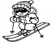 ski alpin enfant dessin à colorier