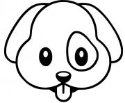Coloriage facile mignon chien cartoon dessin
