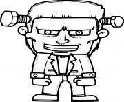 Cartoon Frankenstein en costume dessin à colorier