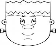 Simple Frankenstein Face dessin à colorier