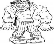 Coloriage Cartoon Frankenstein qui marche dessin