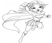 Coloriage super heroine enfant dessin