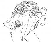 Super heroine she hulk from avengers dessin à colorier