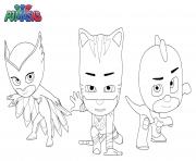 Pyjamasques Pj Masks Superheros dessin à colorier