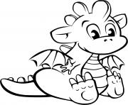 bebe dragon facile adorable dessin à colorier